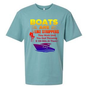 Boats Are Like Strippers They Work Gift Sueded Cloud Jersey T-Shirt