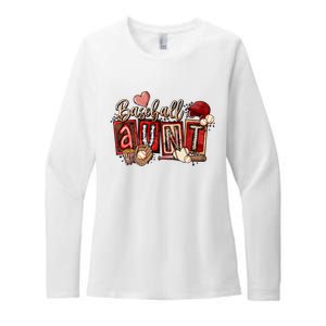 Baseball Aunt Leopard Baseball Aunt mother's day Womens CVC Long Sleeve Shirt