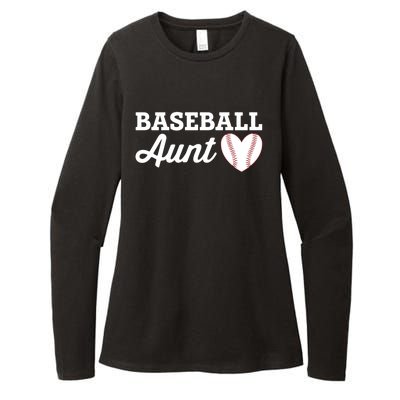 Baseball Aunt Love Heart Baseball Sports Cute Gift Womens CVC Long Sleeve Shirt