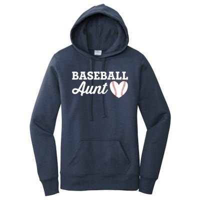 Baseball Aunt Love Heart Baseball Sports Cute Gift Women's Pullover Hoodie