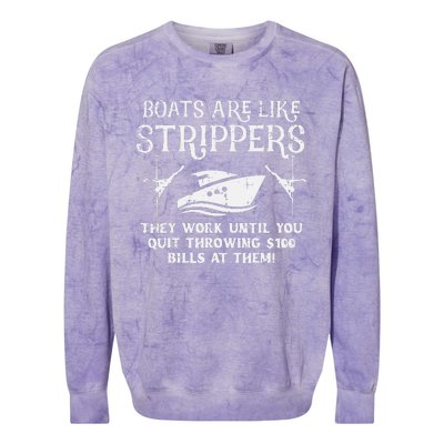 Boats Are Like Work Until Funny Captain Yacht Owner Ship Colorblast Crewneck Sweatshirt