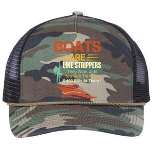 Boats Are Like Strippers They Work Until You Quit Throwing Retro Rope Trucker Hat Cap