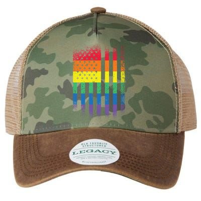 Beautiful American Lgbt Pride Usa Rainbow Flag Art Gift Legacy Tie Dye Trucker Hat