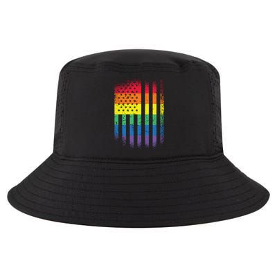 Beautiful American Lgbt Pride Usa Rainbow Flag Art Gift Cool Comfort Performance Bucket Hat