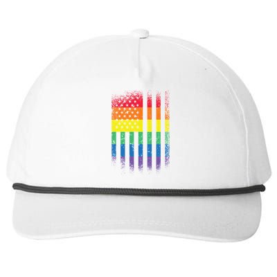 Beautiful American Lgbt Pride Usa Rainbow Flag Art Gift Snapback Five-Panel Rope Hat