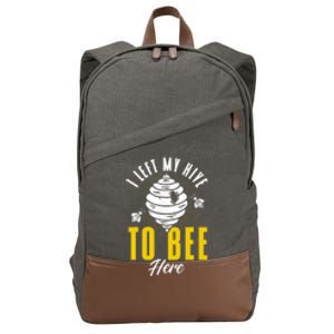 Beekeeper Apiarist Left My Hive To Bee Here Beekeeping Hive Cotton Canvas Backpack