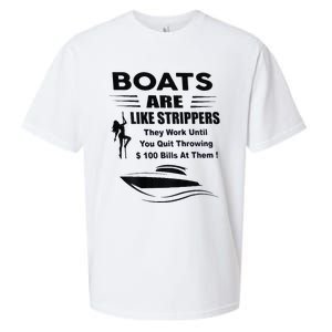 Boats Are Like Strippers They Work Until You Quit Sueded Cloud Jersey T-Shirt