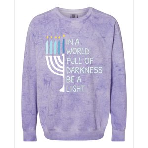 Be A Light Happy Hanukkah Colorblast Crewneck Sweatshirt