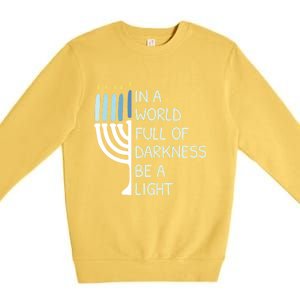 Be A Light Happy Hanukkah Premium Crewneck Sweatshirt