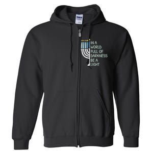 Be A Light Happy Hanukkah Full Zip Hoodie