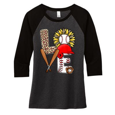 Baseball Apparel Love Baseball Women's Tri-Blend 3/4-Sleeve Raglan Shirt