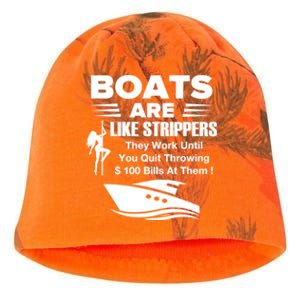 Boats Are Like Strippers They Work Until You Quit Throwing Kati - Camo Knit Beanie