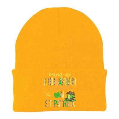 Being A Librarian Is Awesome School St Patrick Book Lover Gift Knit Cap Winter Beanie