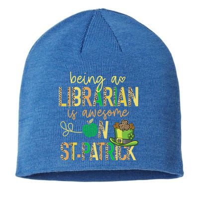 Being A Librarian Is Awesome School St Patrick Book Lover Gift Sustainable Beanie