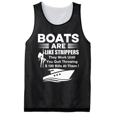 Boats Are Like Strippers They Work Until You Quit Throwing Mesh Reversible Basketball Jersey Tank