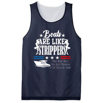 Boats Are Like Strippers They Work Until You Quit Throwing Mesh Reversible Basketball Jersey Tank