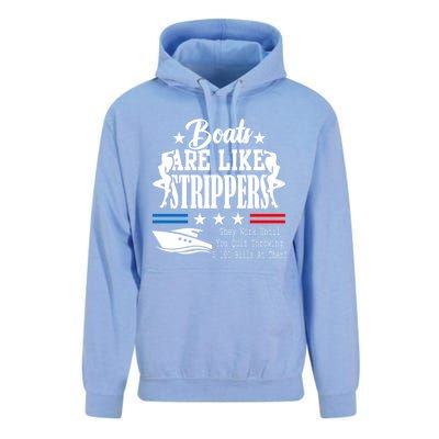 Boats Are Like Strippers They Work Until You Quit Throwing Unisex Surf Hoodie