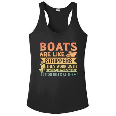 Boats Are Like Strippers They Work Until You Quit Throwing Ladies PosiCharge Competitor Racerback Tank