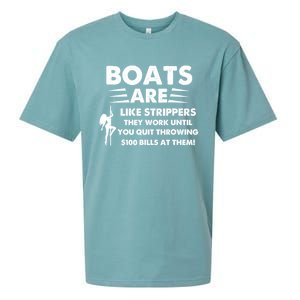 Boats Are Like Strippers They Work Until You Quit Throwing Sueded Cloud Jersey T-Shirt