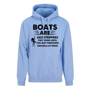 Boats Are Like Strippers They Work Until You Quit Throwing Unisex Surf Hoodie