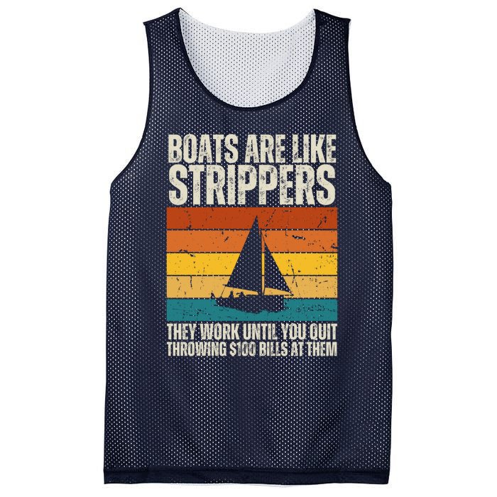 Boats Are Like Strippers They Work Until You Quit Throwing Mesh Reversible Basketball Jersey Tank