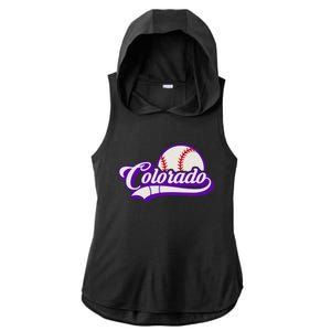 Baseball American Lover Colorado Baseball Ladies PosiCharge Tri-Blend Wicking Draft Hoodie Tank