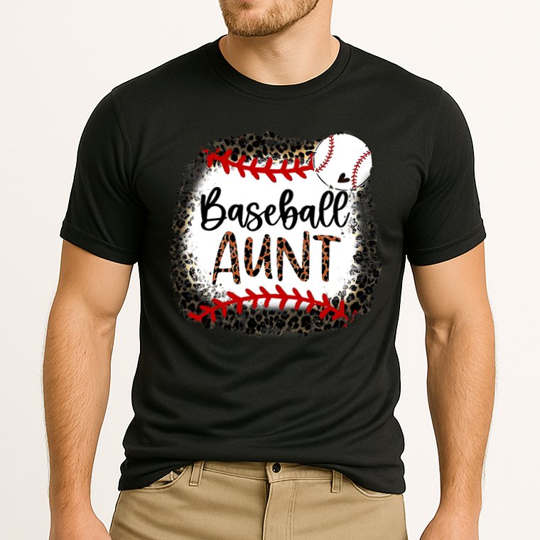 Baseball Aunt Leopard Baseball Aunt Cooling Performance Crew T-Shirt