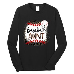 Baseball Aunt Leopard Baseball Aunt Long Sleeve Shirt