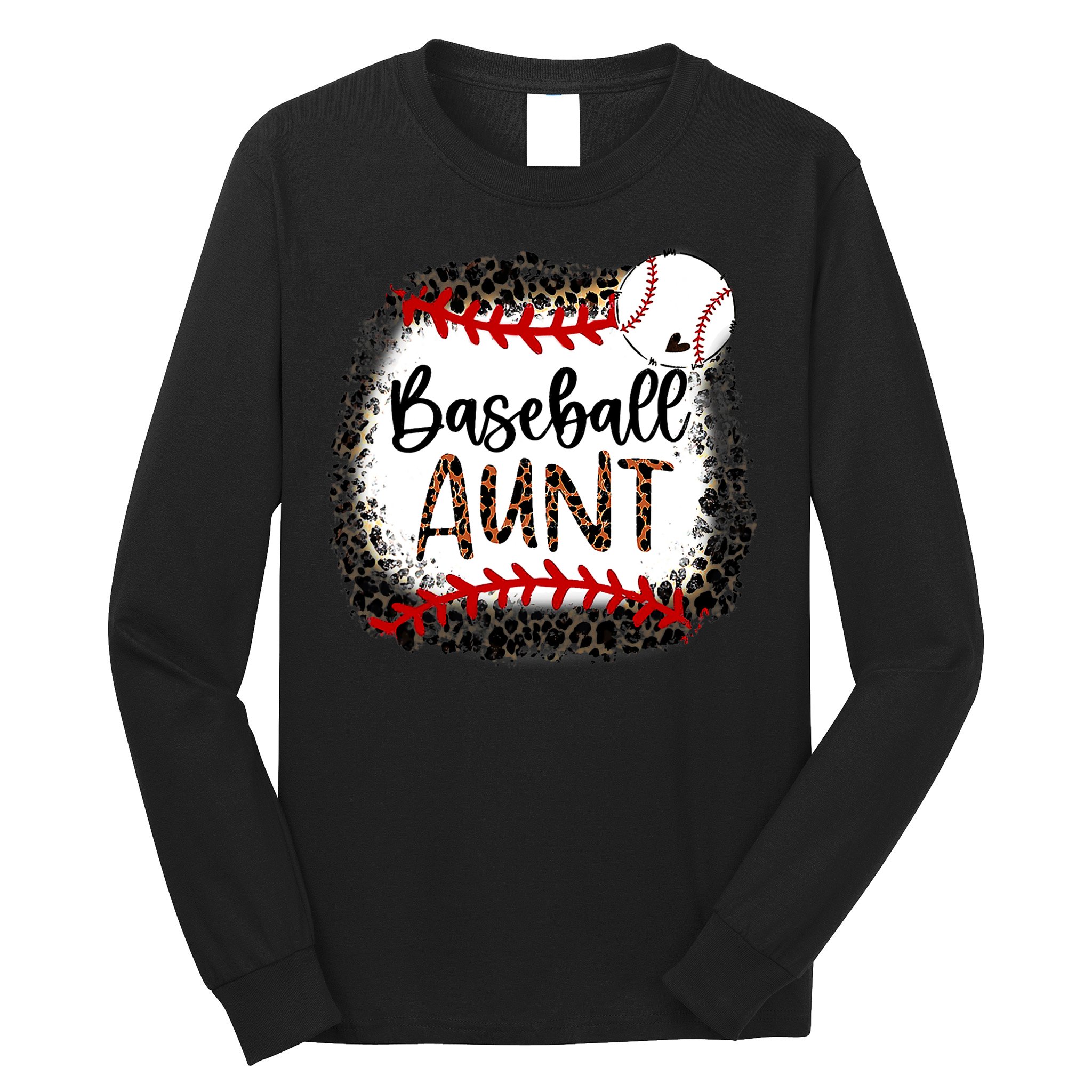 Baseball Aunt Leopard Baseball Aunt Long Sleeve Shirt