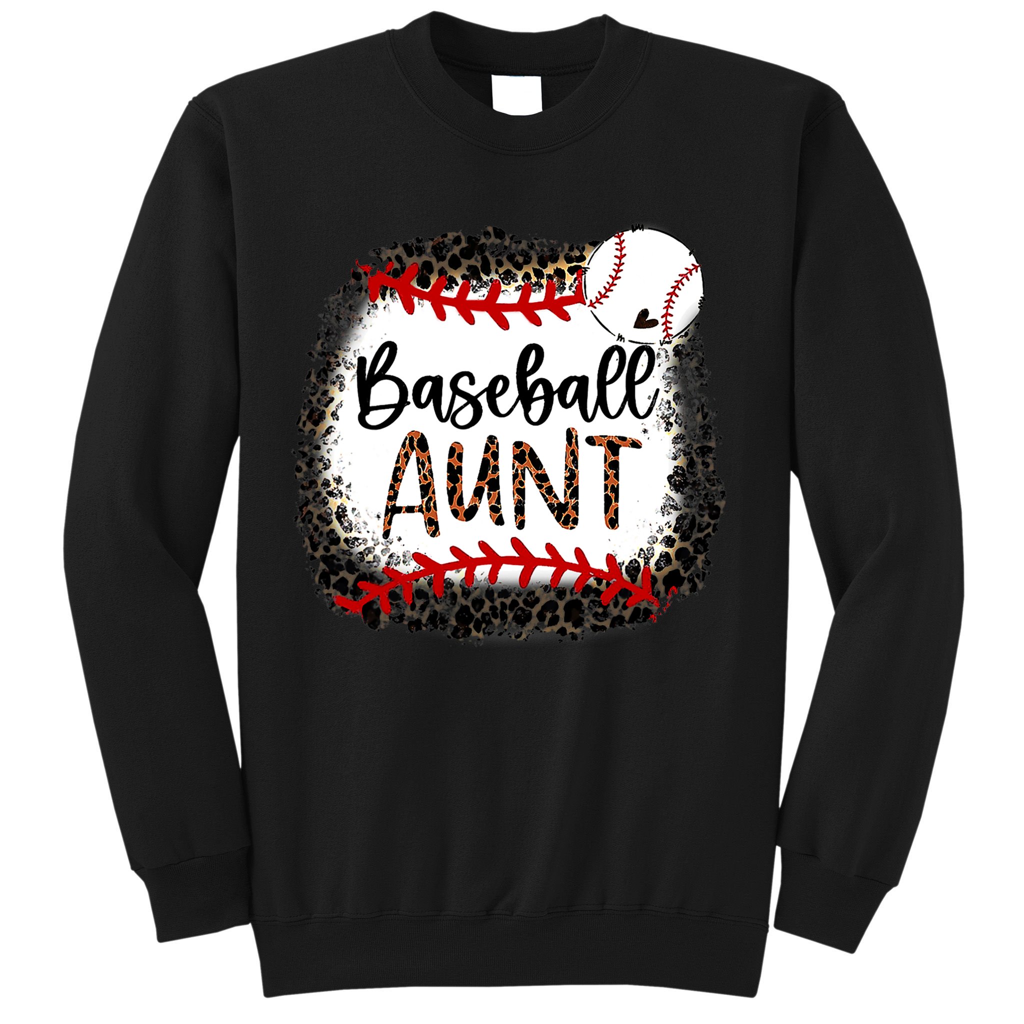 Baseball Aunt Leopard Baseball Aunt Sweatshirt
