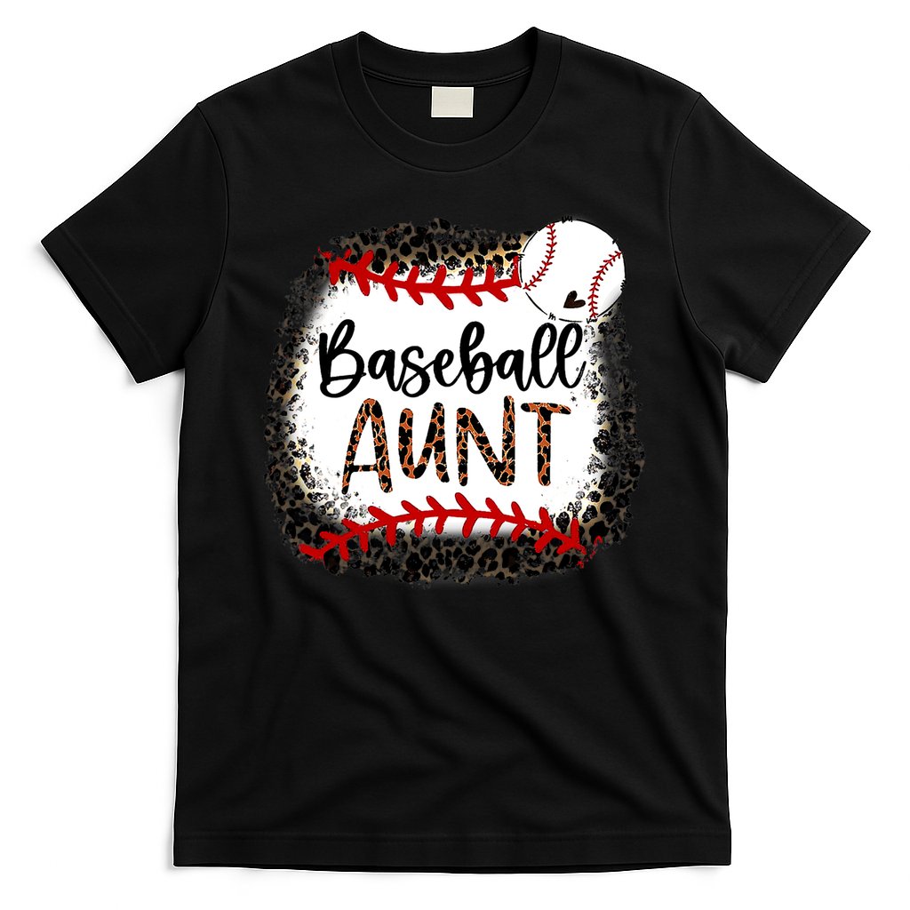 Baseball Aunt Leopard Baseball Aunt T-Shirt