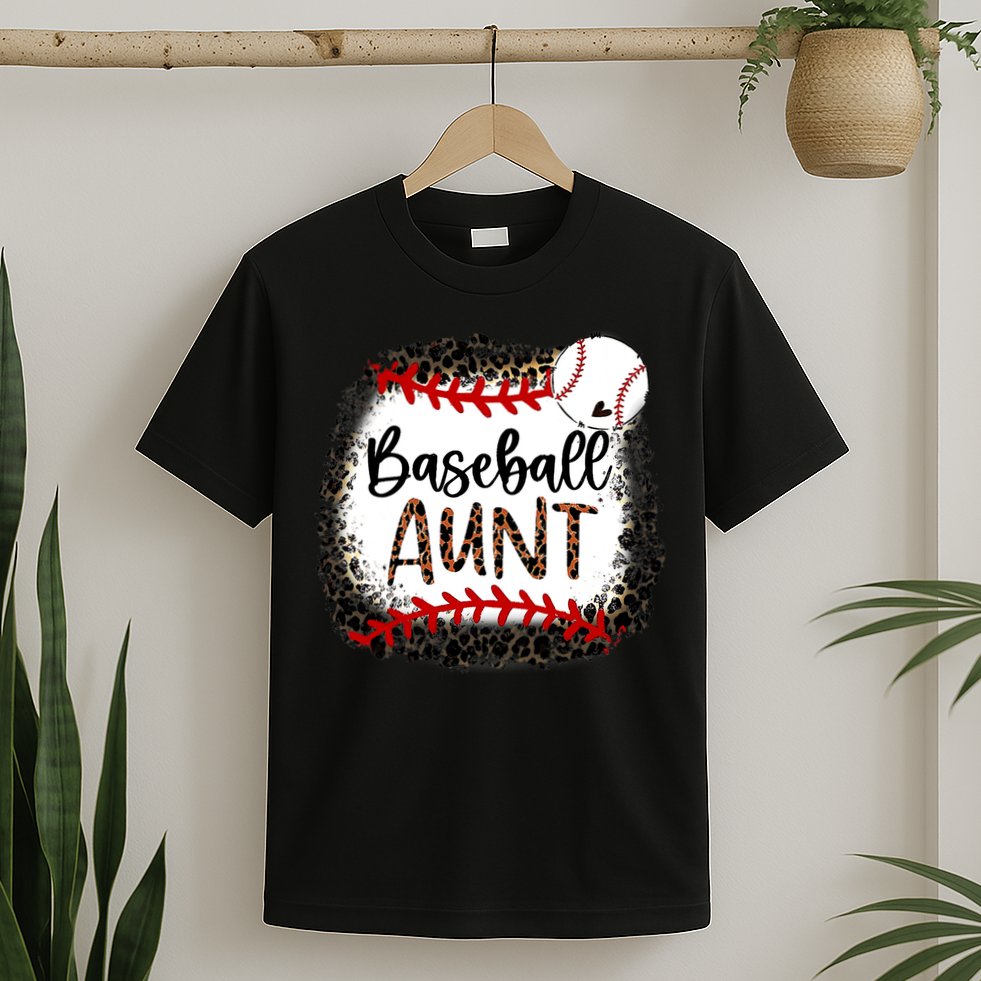 Baseball Aunt Leopard Baseball Aunt T-Shirt