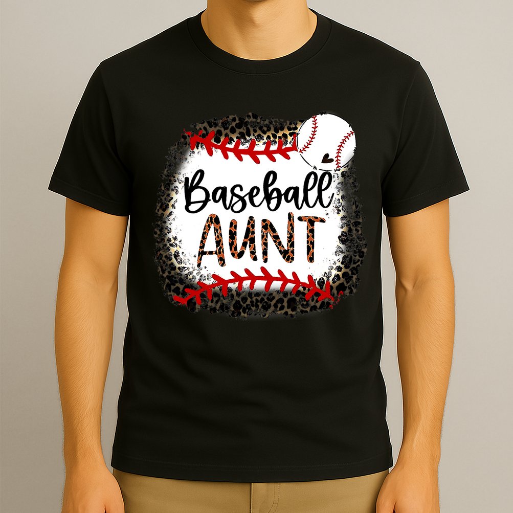 Baseball Aunt Leopard Baseball Aunt T-Shirt