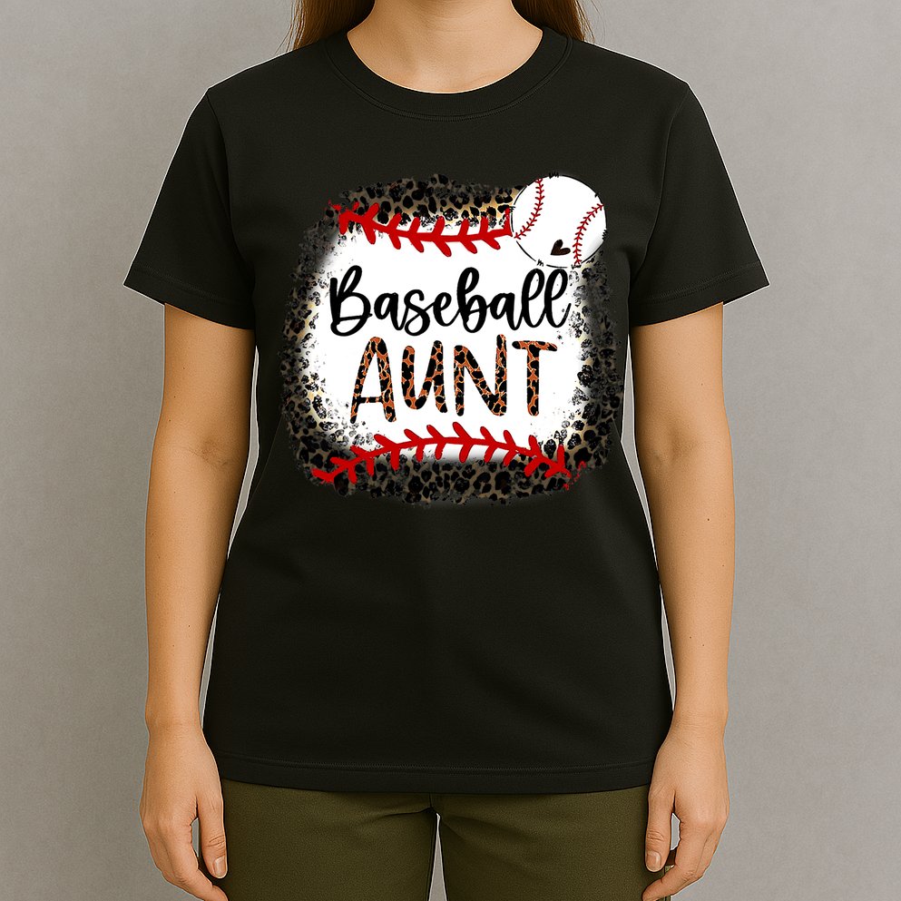 Baseball Aunt Leopard Baseball Aunt T-Shirt