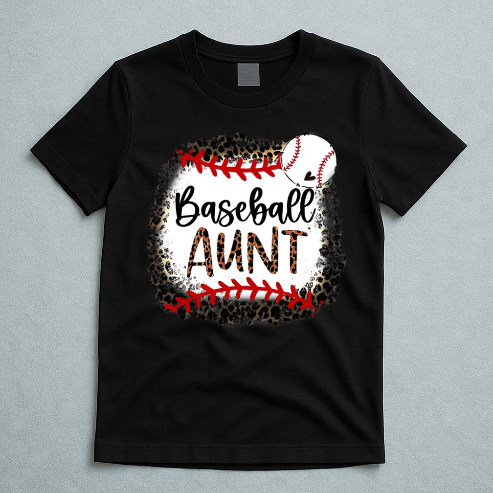 Baseball Aunt Leopard Baseball Aunt T-Shirt