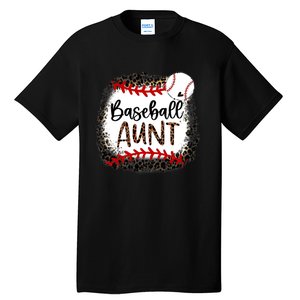 Baseball Aunt Leopard Baseball Aunt Tall T-Shirt