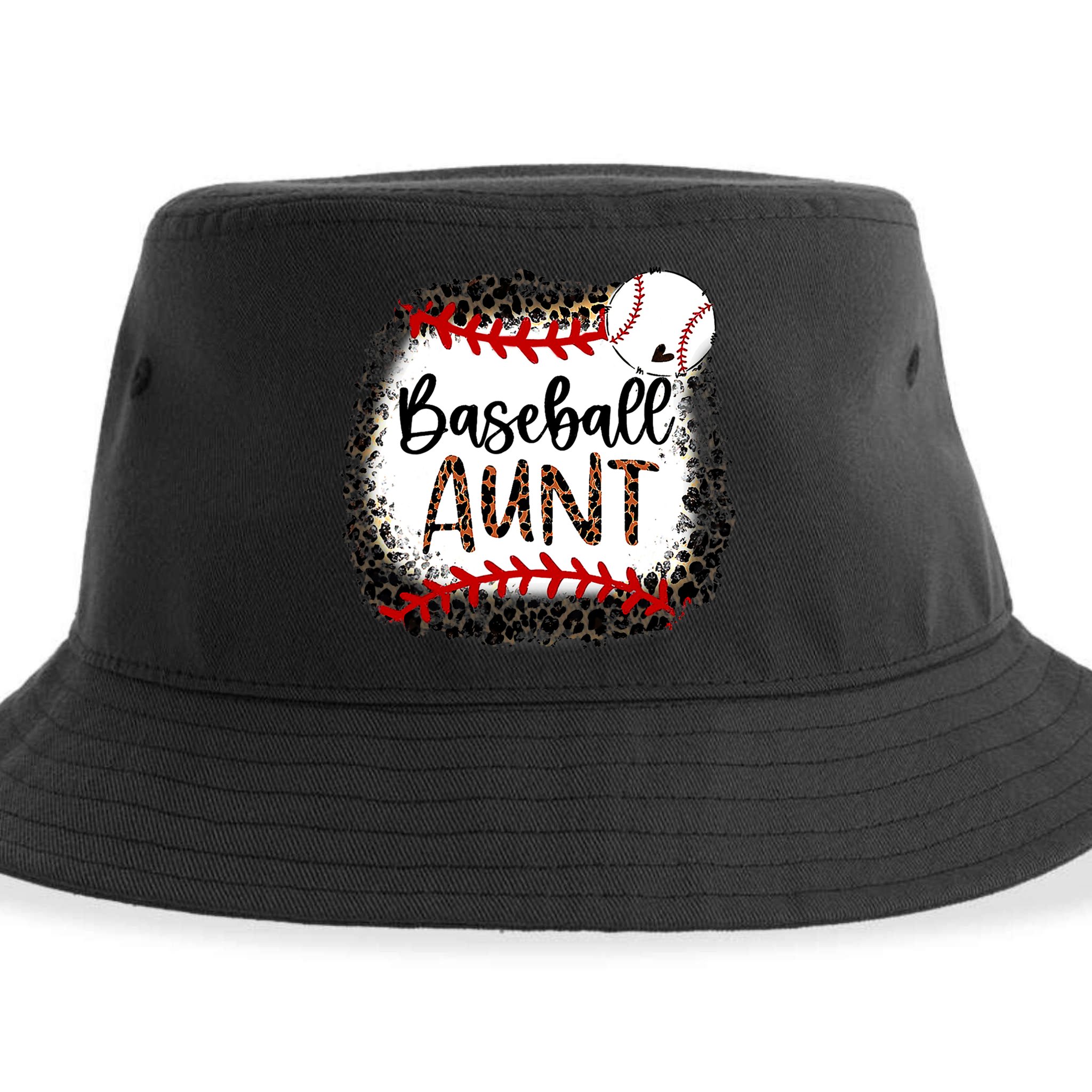 Baseball Aunt Leopard Baseball Aunt Sustainable Bucket Hat