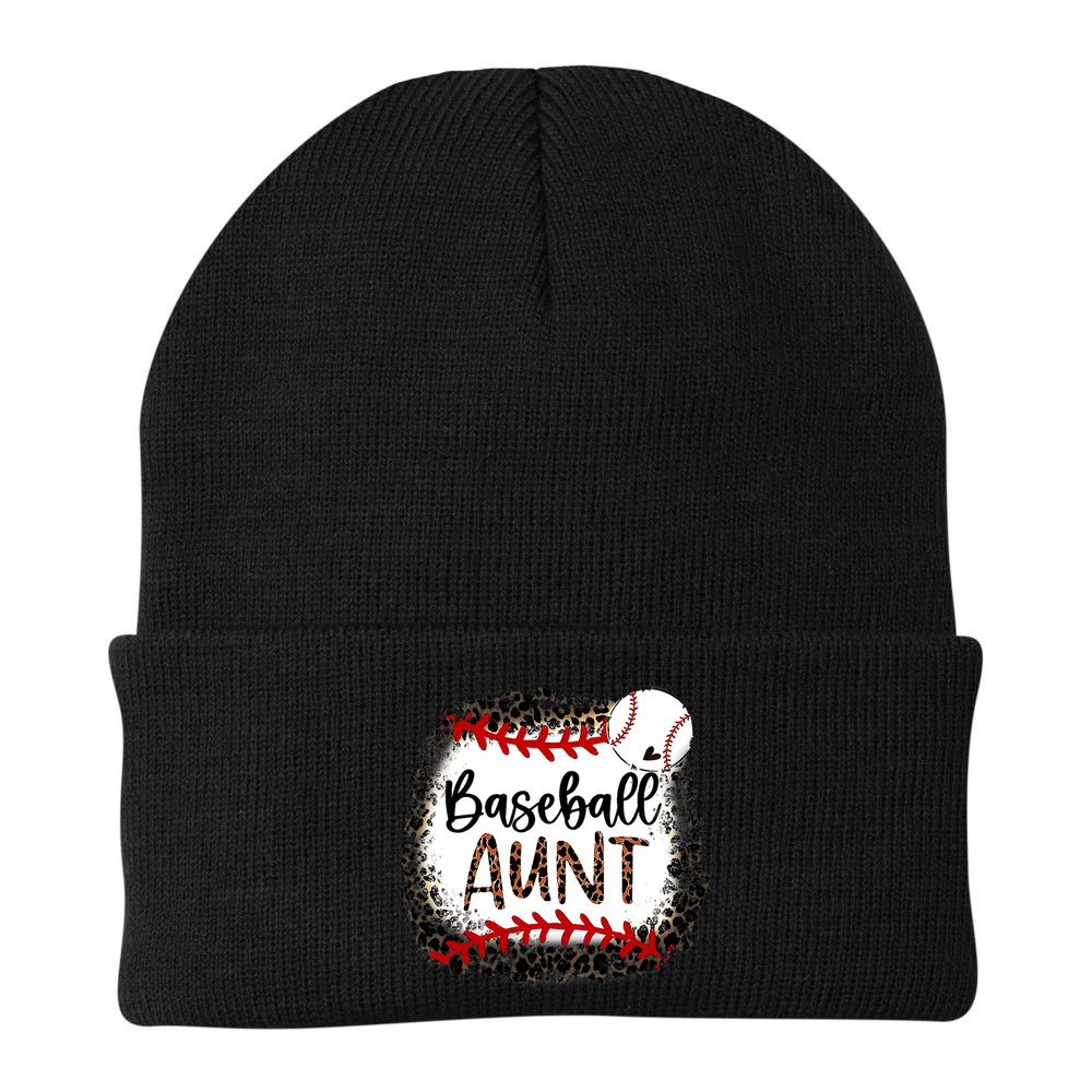 Baseball Aunt Leopard Baseball Aunt Beanie