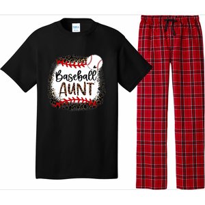 Baseball Aunt Leopard Baseball Aunt Pajama Set