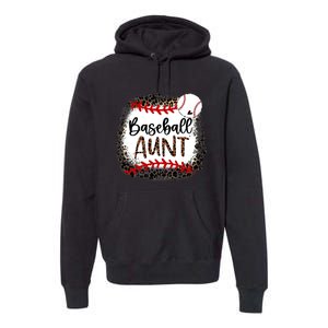 Baseball Aunt Leopard Baseball Aunt Premium Hoodie