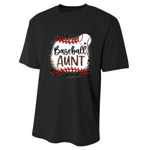 Baseball Aunt Leopard Baseball Aunt Performance Sprint T-Shirt