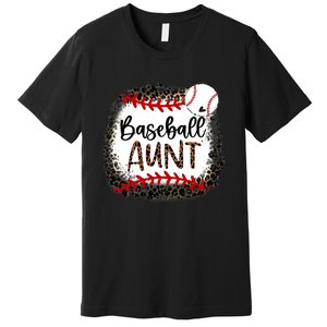 Baseball Aunt Leopard Baseball Aunt Premium T-Shirt