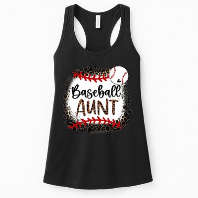 Baseball Aunt Leopard Baseball Aunt Womens Tank Top