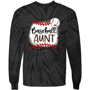 Baseball Aunt Leopard Baseball Aunt Tie-Dye Long Sleeve Shirt