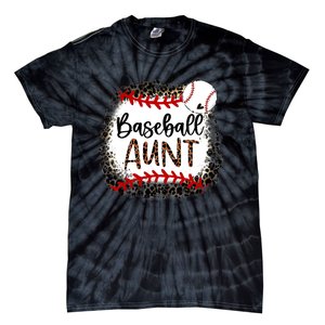 Baseball Aunt Leopard Baseball Aunt Tie-Dye T-Shirt