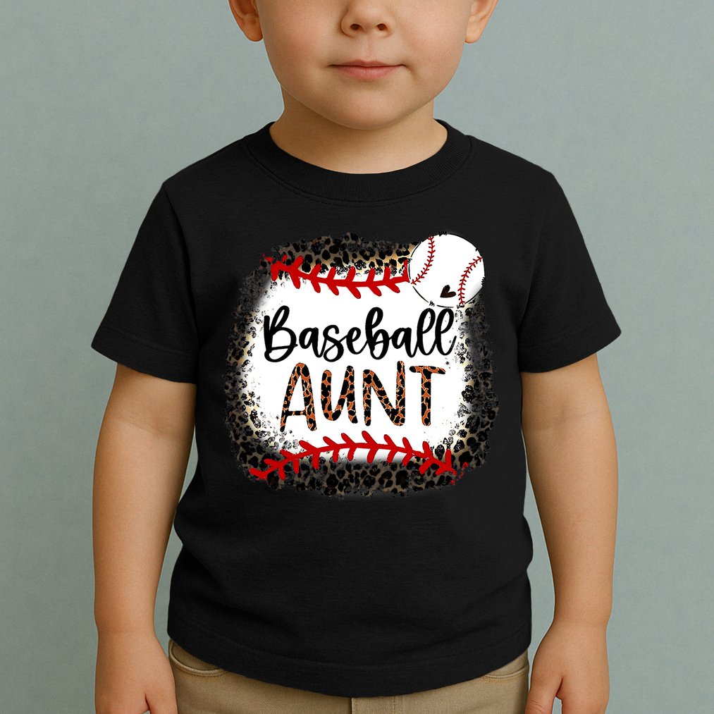 Baseball Aunt Leopard Baseball Aunt Toddler T-Shirt