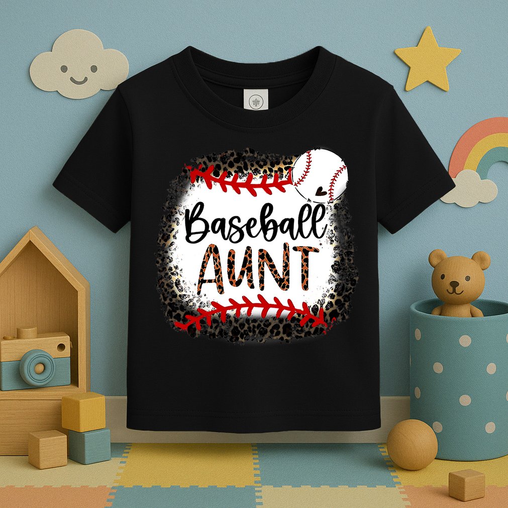 Baseball Aunt Leopard Baseball Aunt Toddler T-Shirt