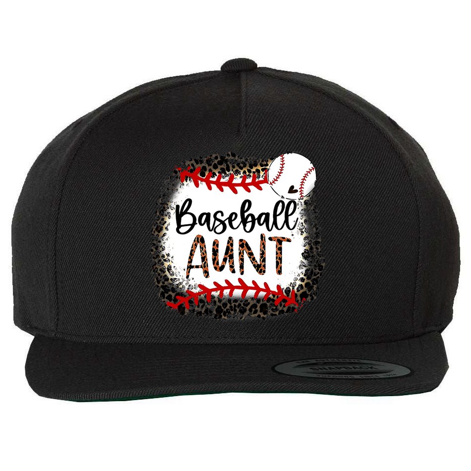 Baseball Aunt Leopard Baseball Aunt Wool Snapback Cap