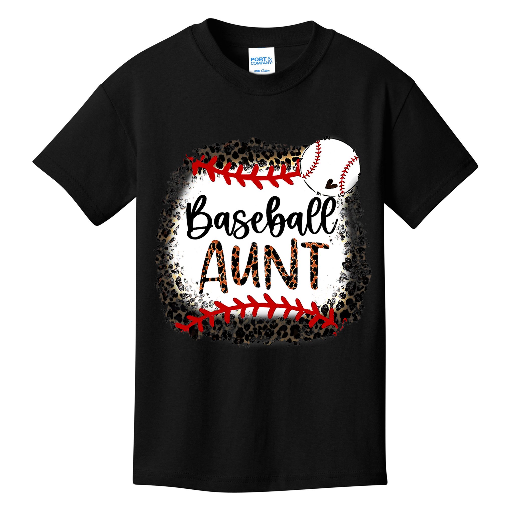 Baseball Aunt Leopard Baseball Aunt Kids T-Shirt