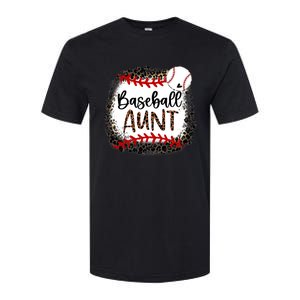 Baseball Aunt Leopard Baseball Aunt Softstyle CVC T-Shirt